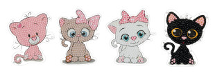 Кристальная ( алмазная) мозаика  " ФРЕЯ" ALVN- 305 наклейки " Котята" 7. 5 х 9 см