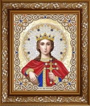 Комплект для вышивки кристаллами ЖЛ-4719 Святая Екатерина в жемчуге и кристаллах