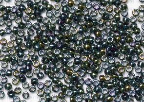 Бисер Япония круглый 15/0 10 г 0506 майский жук ирис, металлизированный золотом